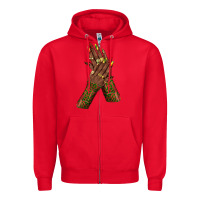 Red juneteenth nail art with afro hand Zipper Hoodie - texasbilliewilder