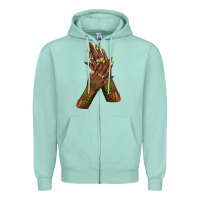Seafoam juneteenth nail art with afro hand Zipper Hoodie - texasbilliewilder