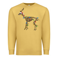 Antique Gold christmas deer skeleton Premium Sweatshirt - FaDigitalArtStudio