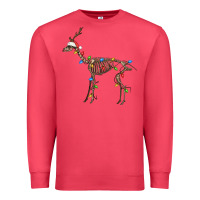 Cardinal christmas deer skeleton Premium Sweatshirt - FaDigitalArtStudio