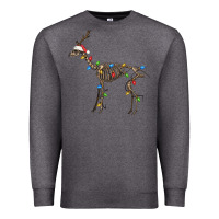 Charcoal Heather christmas deer skeleton Premium Sweatshirt - FaDigitalArtStudio