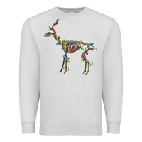 Dove Grey christmas deer skeleton Premium Sweatshirt - FaDigitalArtStudio