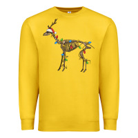 Lemon christmas deer skeleton Premium Sweatshirt - FaDigitalArtStudio
