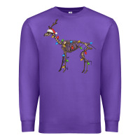 Purple christmas deer skeleton Premium Sweatshirt - FaDigitalArtStudio
