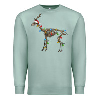 Seafoam christmas deer skeleton Premium Sweatshirt - FaDigitalArtStudio
