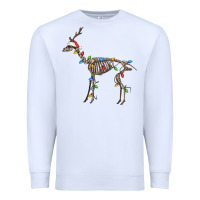 White christmas deer skeleton Premium Sweatshirt - FaDigitalArtStudio