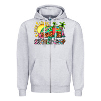 Heather Grey summer camp Zipper Hoodie - Zillion Design Studio