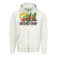 Oatmeal Heather summer camp Zipper Hoodie - Zillion Design Studio