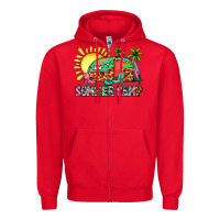 Red summer camp Zipper Hoodie - Zillion Design Studio