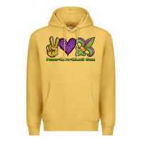 Antique Gold peace love mardi gras Premium Hoodie - Jasminsmagicworld