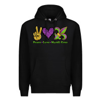 Black peace love mardi gras Premium Hoodie - Jasminsmagicworld