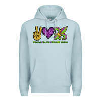 Blue Mist peace love mardi gras Premium Hoodie - Jasminsmagicworld