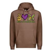 Chestnut peace love mardi gras Premium Hoodie - Jasminsmagicworld