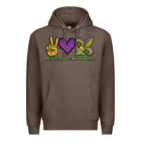 Coffee peace love mardi gras Premium Hoodie - Jasminsmagicworld