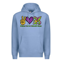 Colony Blue peace love mardi gras Premium Hoodie - Jasminsmagicworld