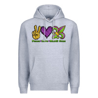 Heather Grey peace love mardi gras Premium Hoodie - Jasminsmagicworld