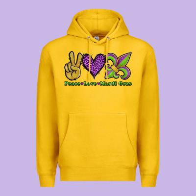 Peace Love Mardi Gras Premium Hoodie Designed By Jasminsmagicworld