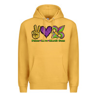 Mustard peace love mardi gras Premium Hoodie - Jasminsmagicworld