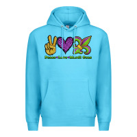 Ocean Blue peace love mardi gras Premium Hoodie - Jasminsmagicworld