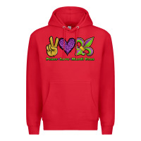 Red peace love mardi gras Premium Hoodie - Jasminsmagicworld