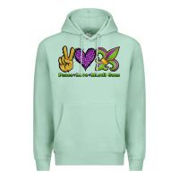 Seafoam peace love mardi gras Premium Hoodie - Jasminsmagicworld