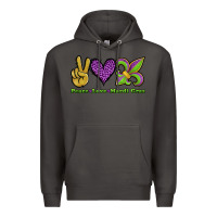 Smoke peace love mardi gras Premium Hoodie - Jasminsmagicworld