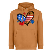 Meerkat American flag heart leopard Heavyweight Hoodie - Neo Western
