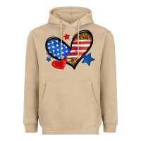 Mushroom American flag heart leopard Heavyweight Hoodie - Neo Western
