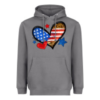 Storm American flag heart leopard Heavyweight Hoodie - Neo Western