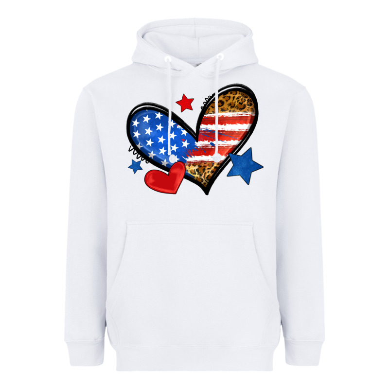 American Flag Heart Leopard Heavyweight Hoodie by Neo Western | Teevron