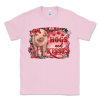 Bubblegum Pink Valentines Day Pig Hogs And Kisses Classic Tee - RanaPortraitStore