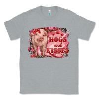 Heather Grey Valentines Day Pig Hogs And Kisses Classic Tee - RanaPortraitStore