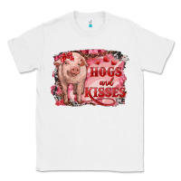 White Valentines Day Pig Hogs And Kisses Classic Tee - RanaPortraitStore