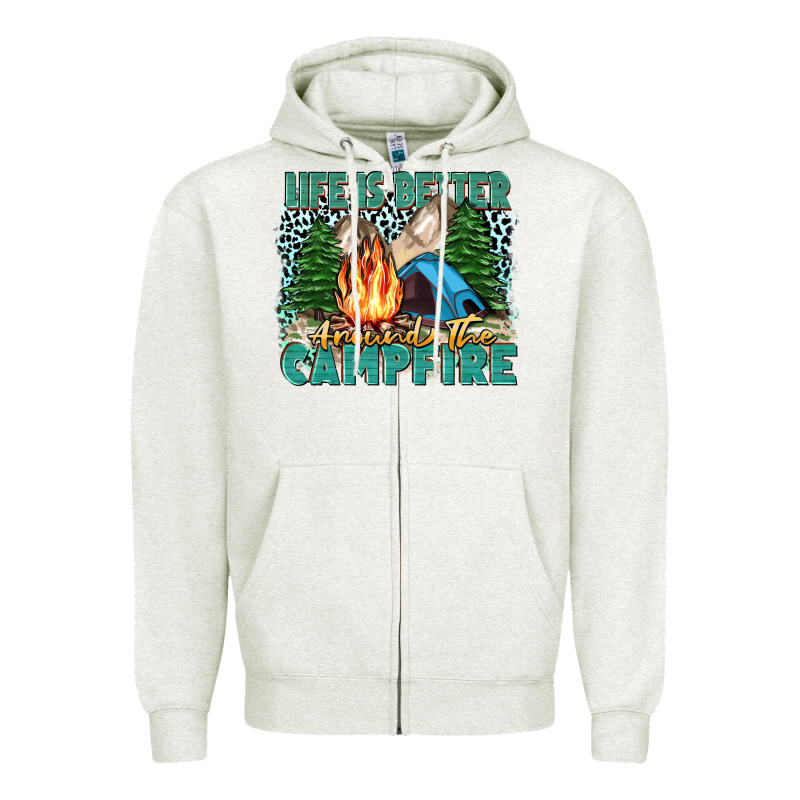 Life Is Better Around The Campfire Zipper Hoodie by Zillion Design Studio | Teevron