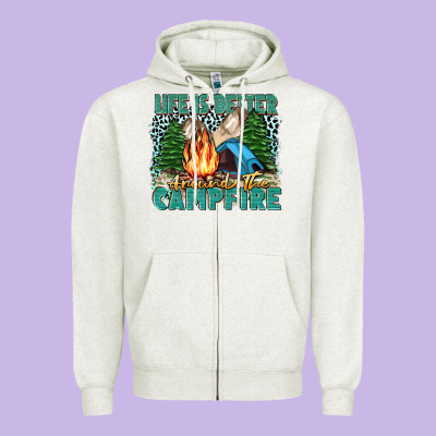 Life Is Better Around The Campfire Zipper Hoodie Designed By Zillion Design Studio