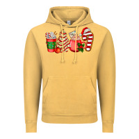 Vintage Mustard christmas tree cake and coffee cups ado Vintage Hoodie - AdoDesignShop