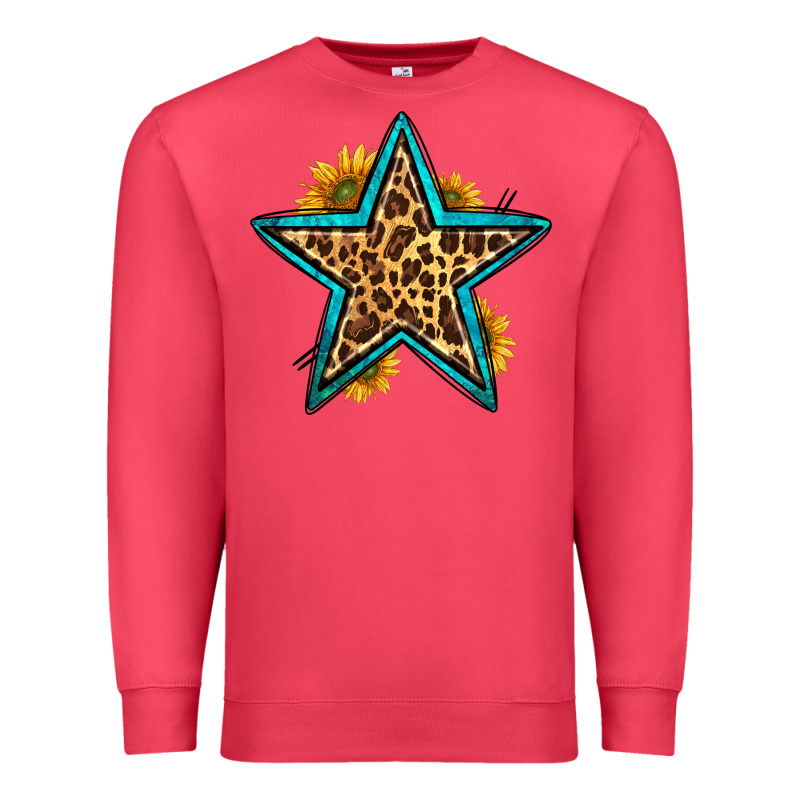 Western Leopard Star Premium Sweatshirt by HRA Design Shop | Teevron