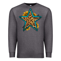 Charcoal Heather western leopard star Premium Sweatshirt - HRA Design Shop