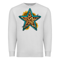 Dove Grey western leopard star Premium Sweatshirt - HRA Design Shop