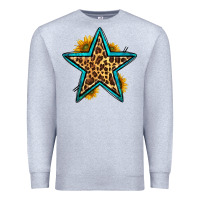 Heather Grey western leopard star Premium Sweatshirt - HRA Design Shop