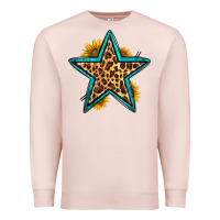 Pale Pink western leopard star Premium Sweatshirt - HRA Design Shop
