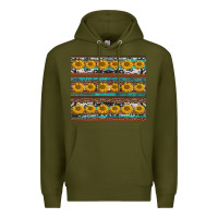 Army Green sunflowers leopard cowhide turquoise Premium Hoodie - BarkalooDesign