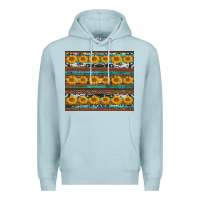 Blue Mist sunflowers leopard cowhide turquoise Premium Hoodie - BarkalooDesign