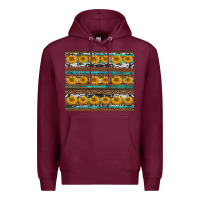 Burgundy sunflowers leopard cowhide turquoise Premium Hoodie - BarkalooDesign