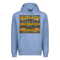 Colony Blue sunflowers leopard cowhide turquoise Premium Hoodie - BarkalooDesign