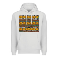 Dove Grey sunflowers leopard cowhide turquoise Premium Hoodie - BarkalooDesign