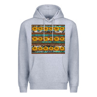 Heather Grey sunflowers leopard cowhide turquoise Premium Hoodie - BarkalooDesign