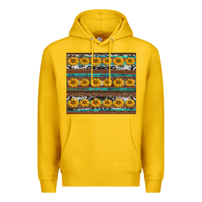 Sunflowers Leopard Cowhide Turquoise Premium Hoodie by BarkalooDesign | Teevron