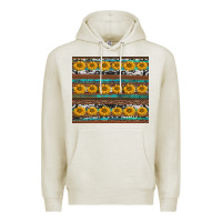 Oatmeal Heather sunflowers leopard cowhide turquoise Premium Hoodie - BarkalooDesign