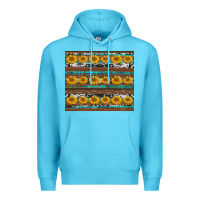Ocean Blue sunflowers leopard cowhide turquoise Premium Hoodie - BarkalooDesign